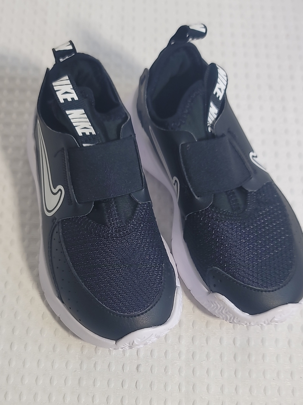 Nike Kids Black and White Velcro Slip-On Sneakers - Picture 2 of 4